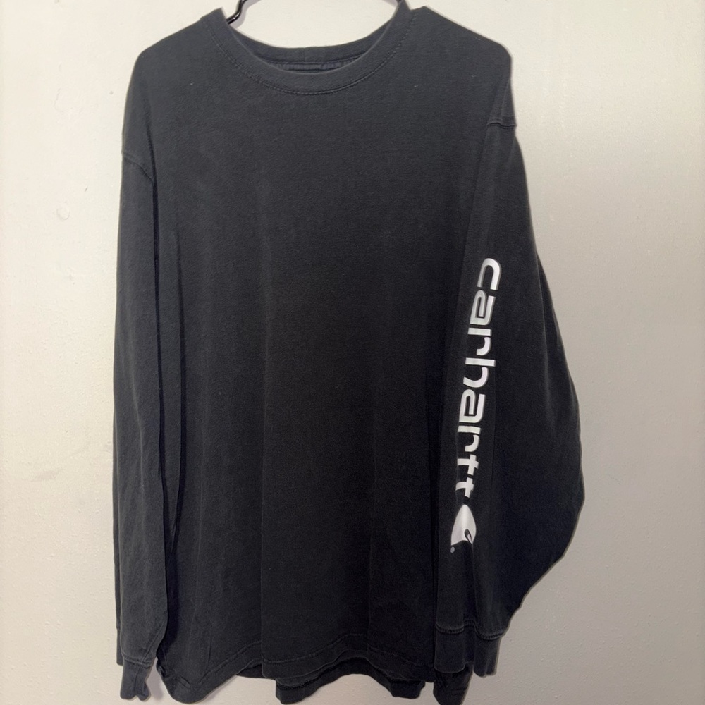 Carhartt Men's Black Long Sleeve Tee with Logo